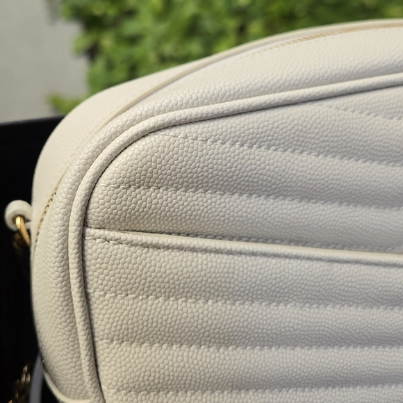 SAINT LAURENT YSL Mini Lou Matelassé Camera Bag Crema Soft, Grainy Leather - Picture 7 of 16